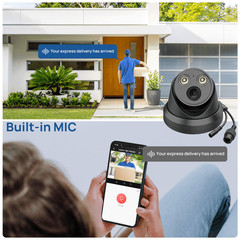 VIKYLIN 8MP Turret Security Camera 24*7 FullColor Night Vision White/Black Color