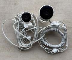 Nest Cam Indoor Wired IP Security Cameras 1080p FHD White/Black 2-Pack
