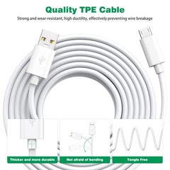 ASKUBSKU 10m/33FT Micro USB Power Extension Cable Compatible with Wyze White