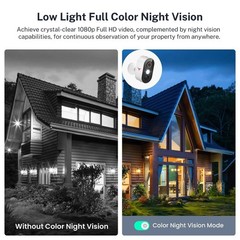 2 Pack Wireless Security Camera System Smart Night Vision Outdoor WiFi Cameras