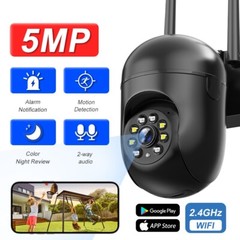 5MP Wireless WiFi Security Camera PTZ Home Surveillance 2-Way Audio Motion