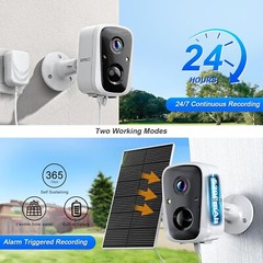 2K 4MP Solar WiFi CCTV Security Camera Outdoor Home Waterproof PIR Two-Way Audio