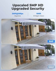 5MP Security PoE IP Camera, Person/Vehicle/Pet Detection, Time-Lapse, 100ft I…