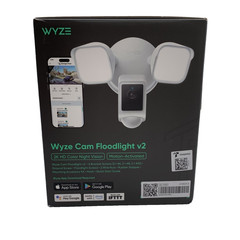 Wyze Cam Floodlight V2, Motion-activated, Hardwired, White, WYZECFL2