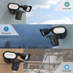 Weather-Resistant Camera Cover for R-Ing Floodlight Cam Wired Pro (Black)