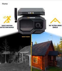 VOSKER VKX Solar Powered 4G-LTE Cellular Security Camera — No Wi-Fi Needed!
