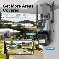 Dual Lens HD 1080P WiFi IP Camera Wireless Outdoor CCTV PTZ Home Security IR Cam