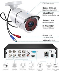 ZOSI H.265+ Security Camera System Wired 1080p Outdoor 8CH 5MP Lite DVR for Home
