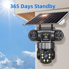 Solar Battery Powered Wireless WiFi Home Security Camera System Outdoor Pan/Tilt
