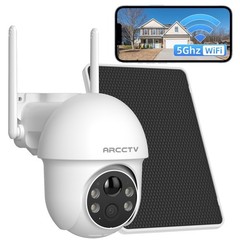 4MP HD Outdoor Wireless WiFi CCTV 360° PTZ Solar Battery Powered Security Camera