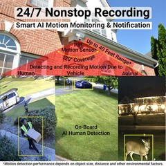 24/7 Recording Solar Floodlight Security Camera Wireless Outdoor, Motion-Acti…