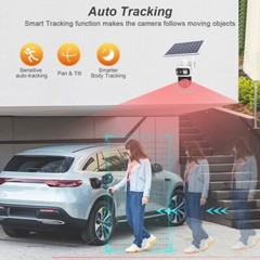 2PCS 4MP Solar Battery Powered Security Camera WiFi Wireless System PTZ Outdoor