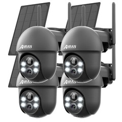 2K Solar Security Cameras Wireless Outdoor 360° View Pan/Tilt WiFi Night Vision
