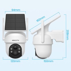 Solar Battery Powered WiFi IP Security Camera System Outdoor Wireless Home Audio