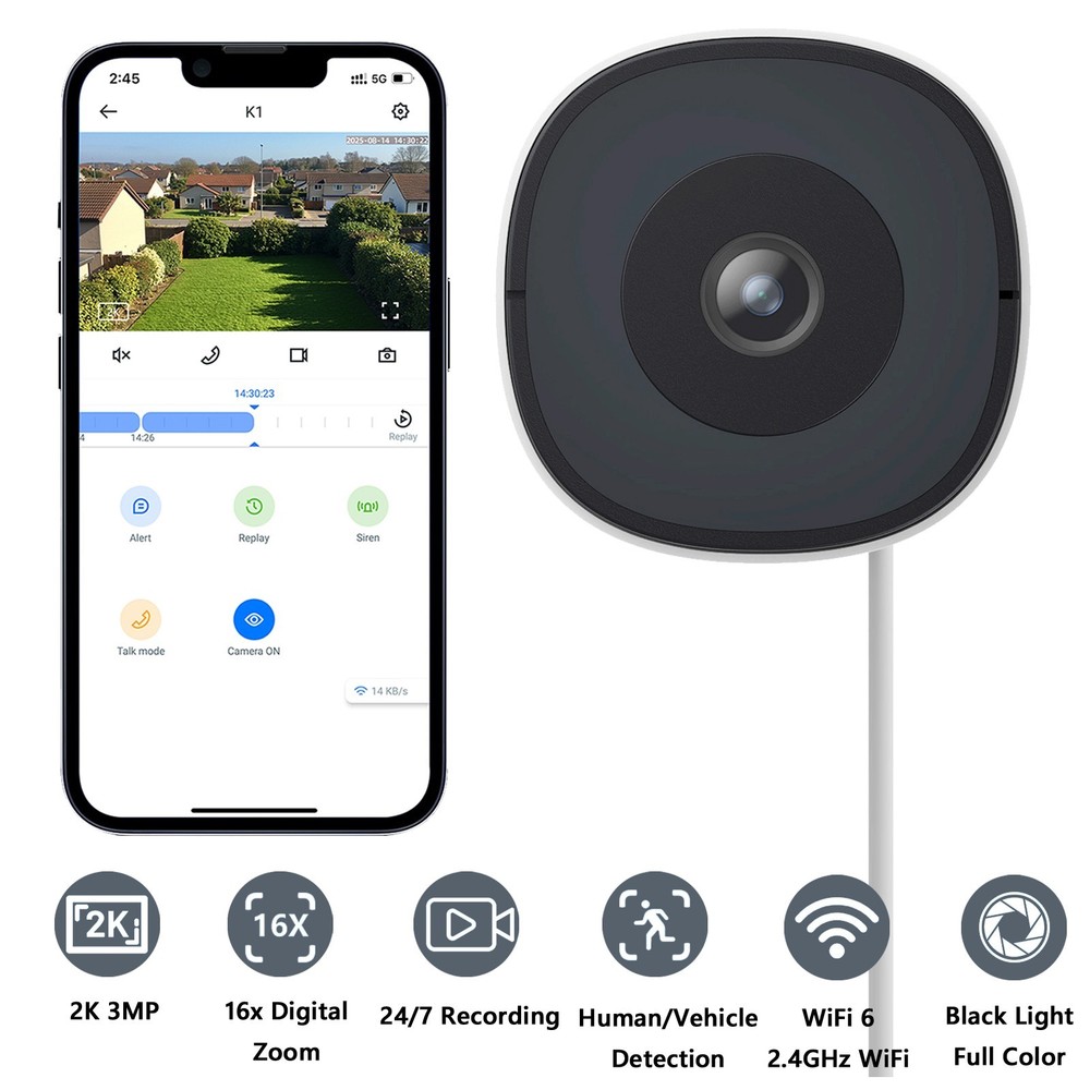 Wansview Window Camera 16x Digital Zoom WIFI Security Camera Color Night Vision