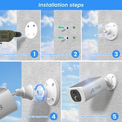 ANRAN LED Wireless 3MP Security Camera WiFi Solar Battery Floodlight Waterproof