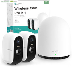 Indoor Outdoor Security Camera Wireless 2K, Homebase + 2 Cameras, No Monthly Fee