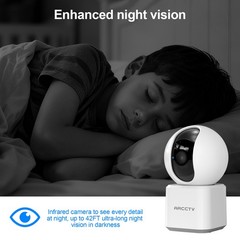 ARCCTV Indoor Cameras 2K HD Security Camera Color Night Vision Pet/Baby Monitor