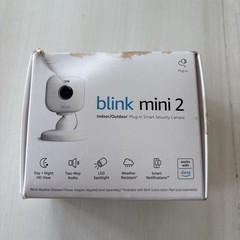 Blink Mini 2 Indoor & Outdoor White Plug-in Smart Security Camera HD Night Alexa