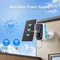2K 4MP Solar WiFi CCTV Security Camera Outdoor Home Waterproof PIR Two-Way Audio