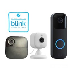 Blink Outdoor 4 3 Camera Security System with HD Video Doorbell and Blink Mini 2