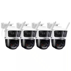 AI POWERED 3K+ Guard WIFI Tri-Lens PTZ Plug-In Security Camera, 4 Pc