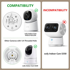 Adhesive Security Camera Mount for Eufy Indoor Cam E30/C210/C220/E220, Adjust…