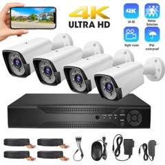 4CH Camaras De Seguridad Para Casa Oficina 4K Home Security Camera System CCTV