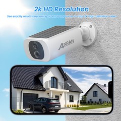 ANRAN 5MP WiFi Solar Security Cameras Outdoor Wireless Audio Color Night Vision