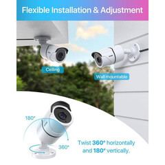 2MP Outdoor Hardwired Home Security Camera with Audio Recording, Only Compatible