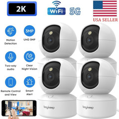 4PCS Wireless 5G WiFi Security Camera 2K Smart Indoor Night Vision Wired Cam