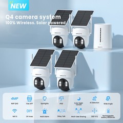 Solar Battery Powered WiFi IP Security Camera System Outdoor Wireless Home Audio