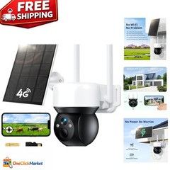 Off-Grid Security Camera with 2K HD Vision & Solar Panel for Farms