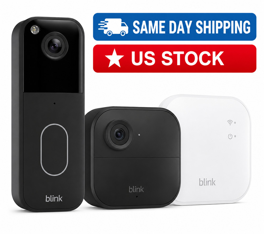 Blink Video Doorbell + Outdoor 4 Camera + Sync Module 2 Security Bundle