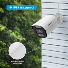 8MP 4K PoE IP Full Color Night Vision Camera Outdoor/Indoor Metal Housing