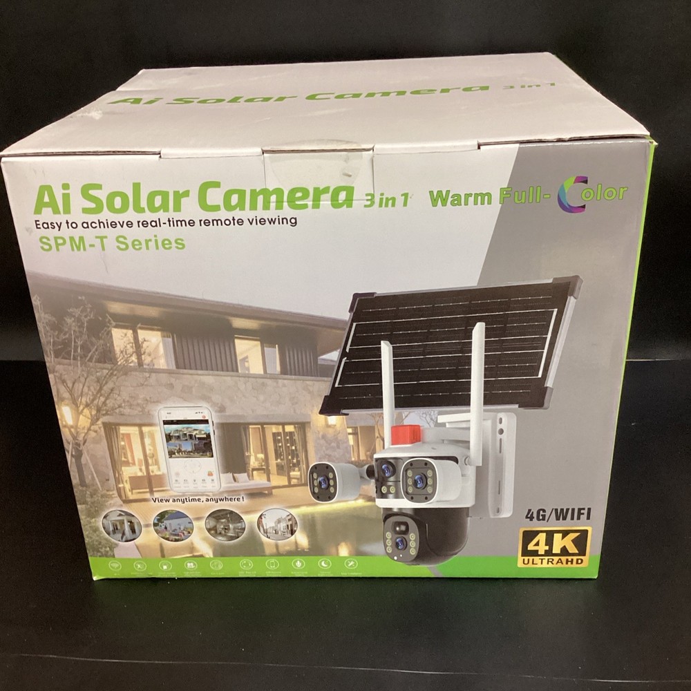Ai Solar Camera 3 In 1 SPM-T Series Outdoor Security Camera 4K Ultra HD 4G Wifi