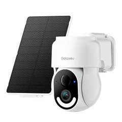 2K Outdoor 360° PTZ WiFi Security Camera With Battery & Solar, Smart App Viewing