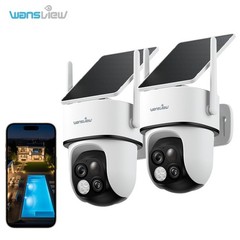 Wansview 2PCS Outdoor Wireless Security Camera System Solar Battery Powered WIFI