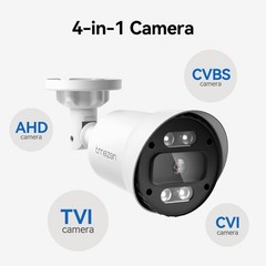 4PCS 4in1 1080P Outdoor CCTV Security Camera 100ft Night Vision Power Supply&BNC