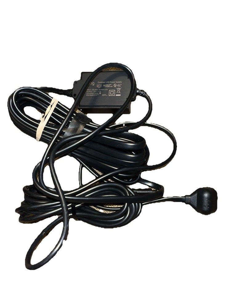 Ring Outdoor USB Power Supply – 5V / 2.5A Micro-USB Long Cable, Black