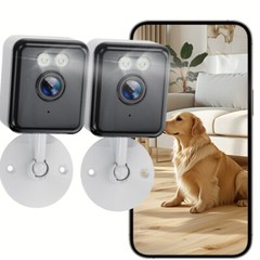 2Pcs Security WiFi Camera 3MP Home Monitor Indoor 2-way Audio Surveillance