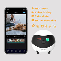 SE Familybot Home Camera Robot: 1080P Movable Pet Camera Indoor, Battery-Operate
