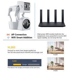 4MP 2K Wireless Dog Robot Camera Indoor Dual Lens WiFi 1080P HD PTZ Night Vision