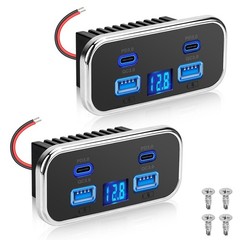 Linkstyle 2PCS RV USB Outlet, 76W Dual 18W USB-A & 20W PD3.0 Ports,