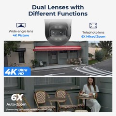 Reolink TrackMix PoE 4K PTZ Security Camera Dual-Lens 6X Hybrid Tracking Zoom