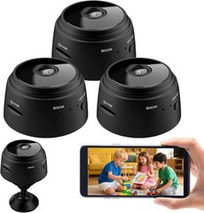 3Pack Mini Wireless Security Camera, Bluetooth 1080P HD WiFi Camera for Home/…