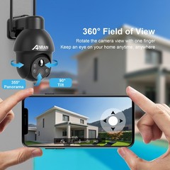 ANRAN 5MP Wireless Security Camera WiFi Solar Battery Powered Outdoor Home Audio