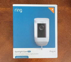 Ring Spotlight Cam Pro Wi-Fi Wired Plug-In Outdoor Security Video Camera – White