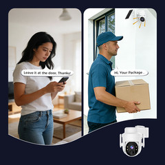 2/4PK WiFi Wireless Security Camera Syetem Solar Battery Power 3MP Pan/Tilt Cam