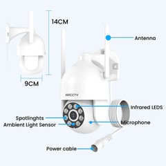 ARCCTV Security Camera System Wireless WiFi Camera Outdoor Night Vision Pan/Tilt